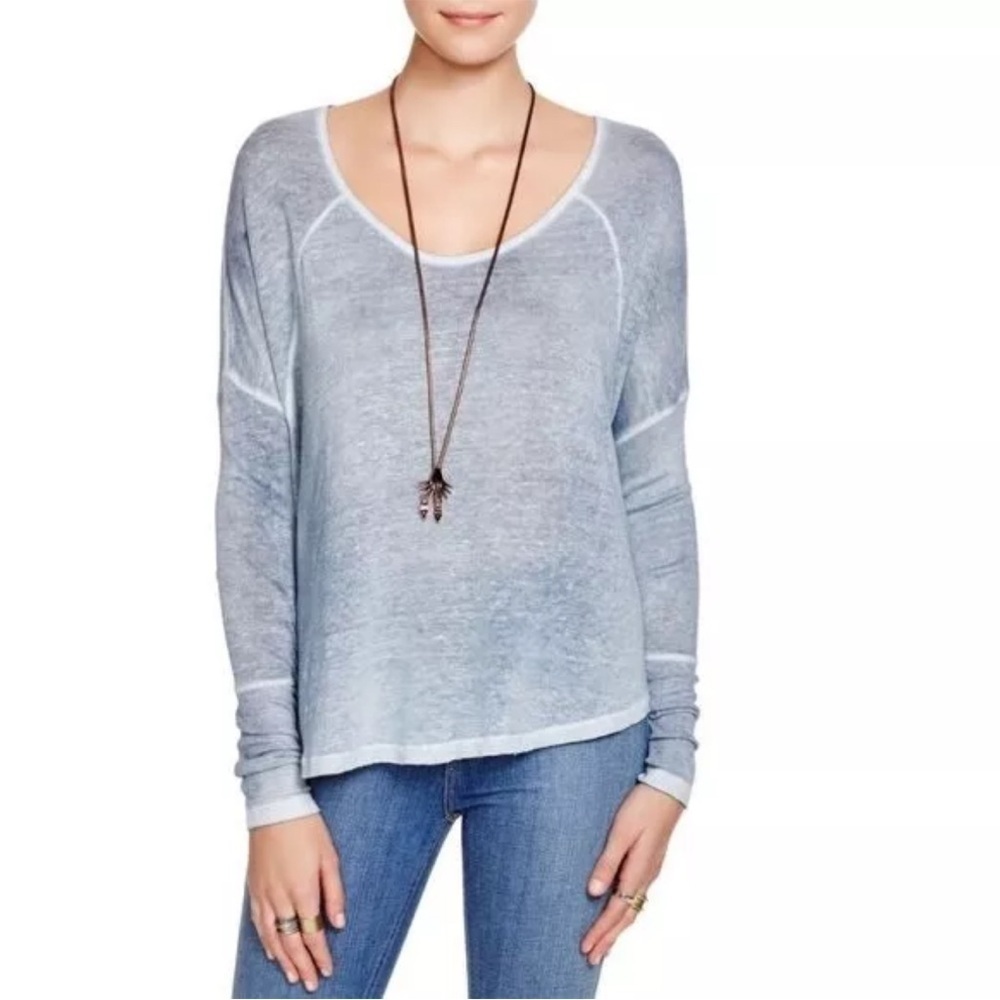 Free People Slouchy Oversized Top Grey Size Medium